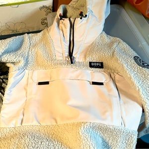 Dope Snow fleece jacket womens size small Grey and Orange